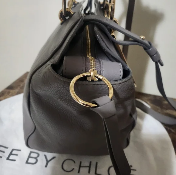 See By Chloe Paige Grey Leather 2way Shoulder Bag, Dustbag & COA EUC - Picture 9 of 15